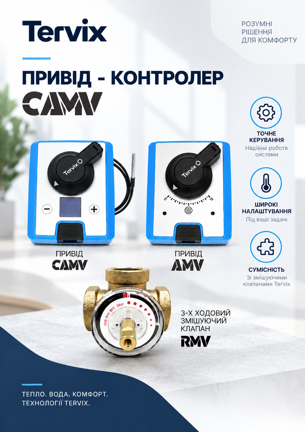 Нові приводи зі змішувальними клапанами Tervix. Нові приводи зі змішувальними клапанами Tervix.