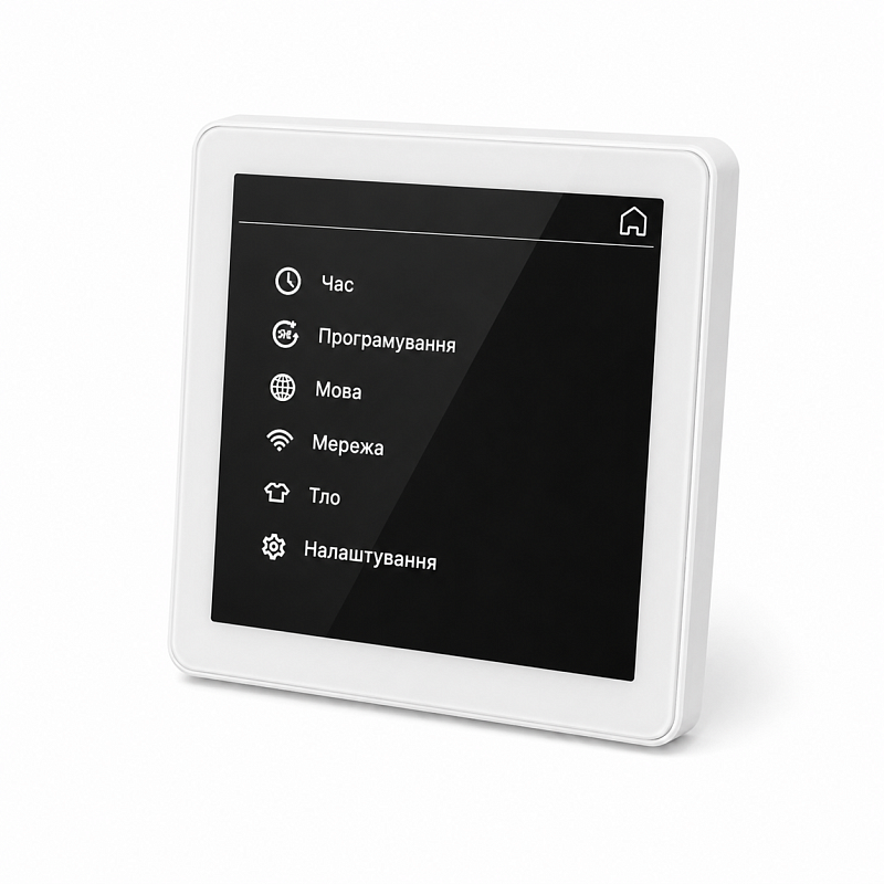 114351 Кімнатний сенсорний термостат з WiFi управлінням Tervix Pro Line WiFi TouchScren Thermostat (котел), біла рамка