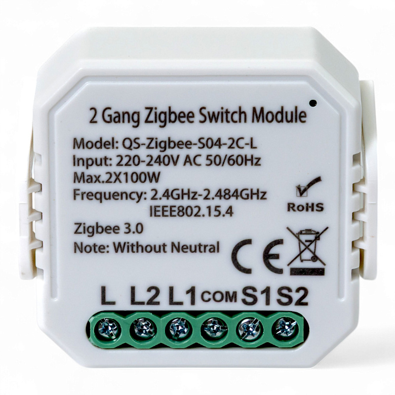 433141 Розумний вимикач Tervix Pro Line ZigBee Switch (2 клавіші), без нуля