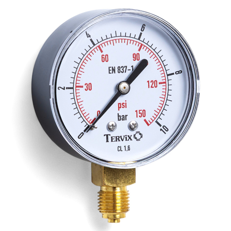 355213 манометр Tervix Pro Line 63 0-10 бар 1/4" рад.