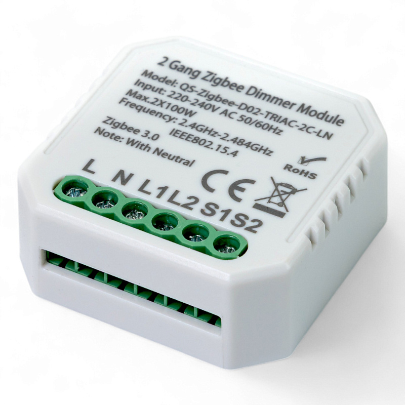 436121 Розумний вимикач - регулятор Tervix Pro Line ZigBee Dimmer (2 клавіші)