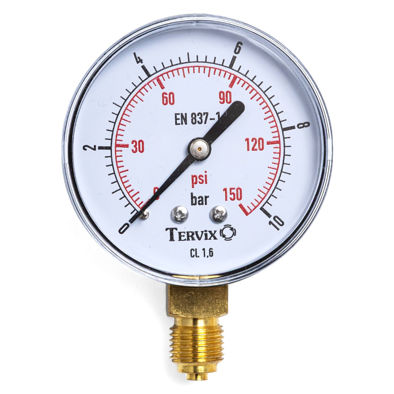 355213 манометр Tervix Pro Line 63 0-10 бар 1/4" рад.